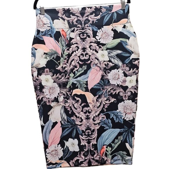 Floral Patterned Pencil Skirt By Thalia Sodi M/M - Picture 1 of 11